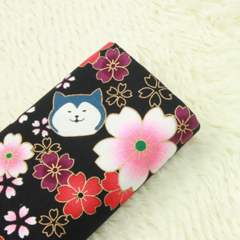 Half yard import cotton linen retro fabric soft breeze gilt cartoon dog head print handmade DIY patchwork bag telas A745 | Дом и сад