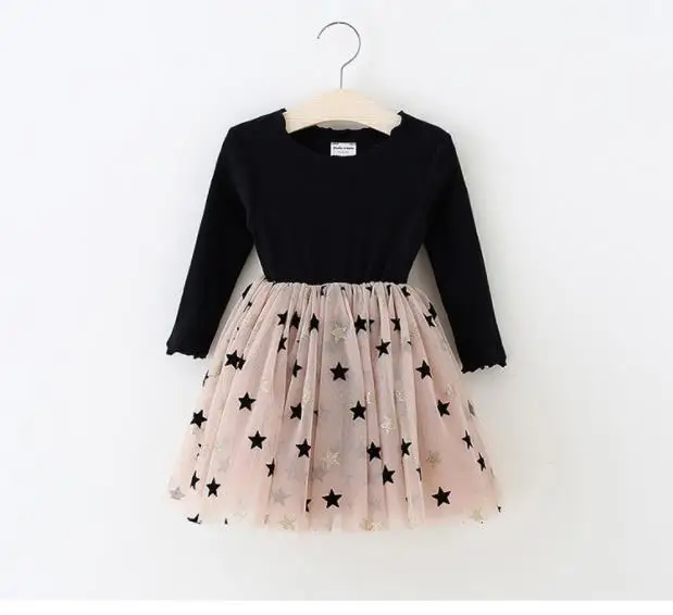Ins/Модная детская одежда платье для девочек Детские платья принцессы со звездами