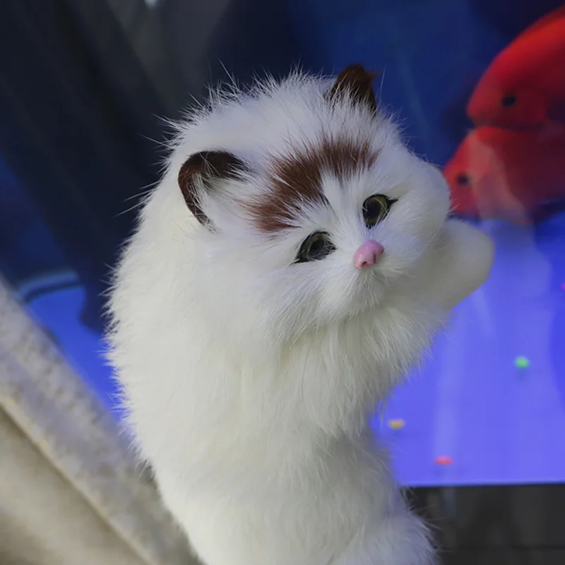 

Cute Plush Cat Art Decoration Doll Home Desk TV Hanging Toy Simulation Cat Doll Statue Home Decoration Crafts Gifts