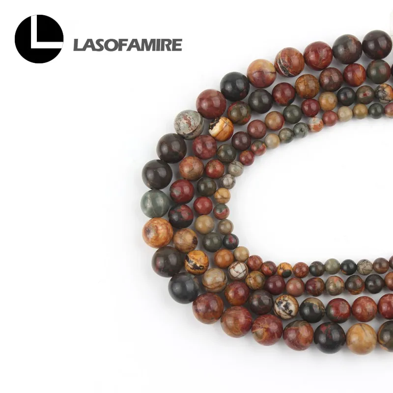Натуральный камень красочные Пикассо яшмы вокруг свободные бусины для