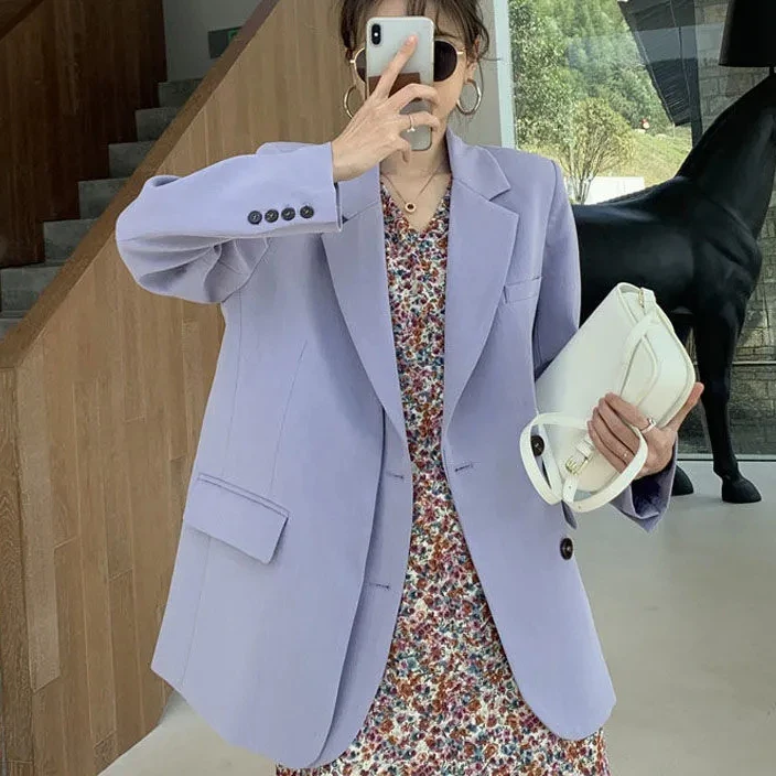 

The new design of women's 2021 spring plus size clothing for women suit women blazer set Notched Casual Notched