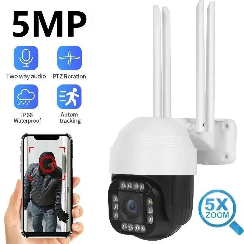 

IP-камера видеонаблюдения Camhi, 5 МП, Wi-Fi, PTZ