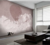 custom 3d photo wallpaper retro nostalgic hand painted white cloud hot air balloon back bird background wall mural