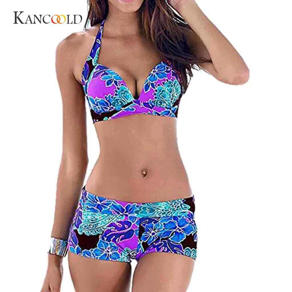 Бандажные бикини в стиле ретро женские летние пикантные купальники с принтом