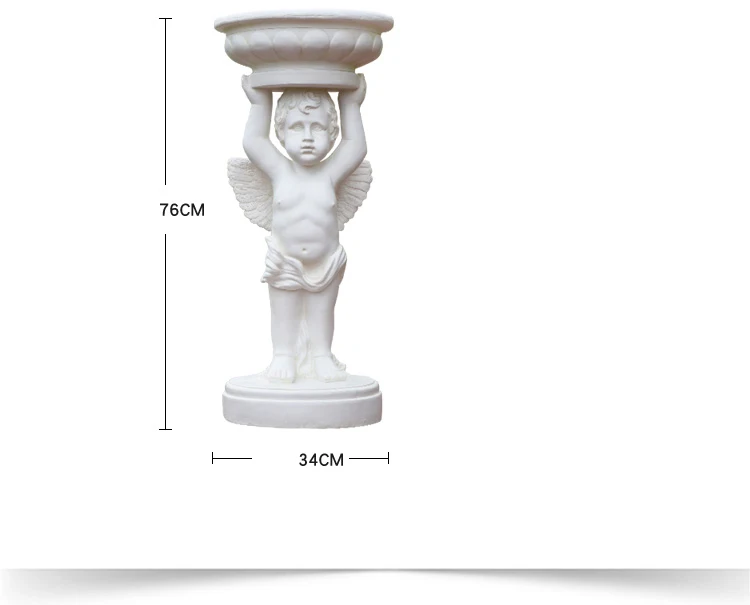 Большой размер 76 см аксессуары для дома и сада Двор ангел мальчик держатель