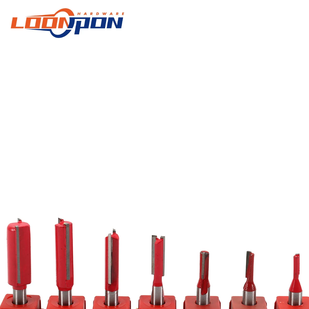 7 шт. прямые фрезы 1/4 &quotхвостовик двойной одинарный фреза с лезвием Набор бит