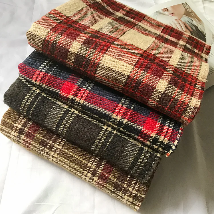 Double sided plaid scarf in2019 thousand bird plaids warm in autumn and winter Plaid shawl imitating cashmere couple |
