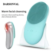 darsonval electric facial cleansing brushes sonic silica gel face cleansing brush blackhead shock massager skin care waterproof