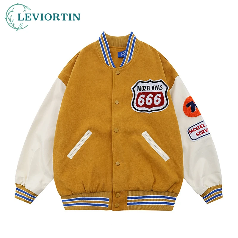 Бейсбольная куртка в стиле хип хоп для мужчин и женщин свободная повседневная из