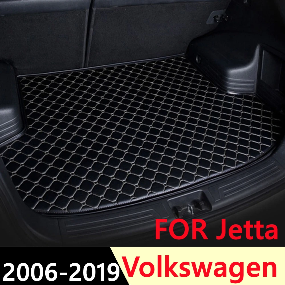 

SJ Custom Waterproof Car Trunk Mat AUTO Tail Boot Tray Liner Cargo Pad Protector Fit For Volkswagen VW Jetta 2006 2007-2019