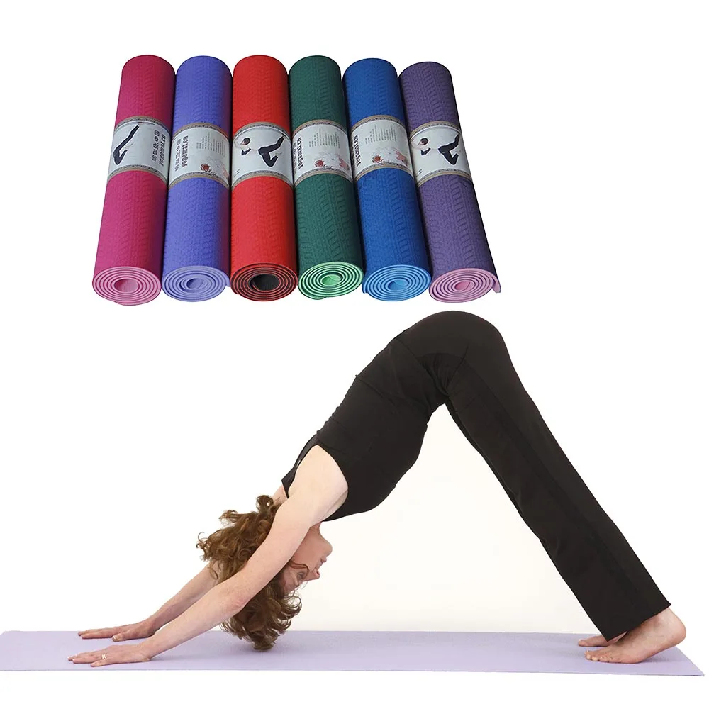 

TOP Quality 183x61x0.6cm None-Slip Yoga Mat TPE with Bag and Rope Double Layers Fitness Gym Exercise Mat Gymnastics Mats