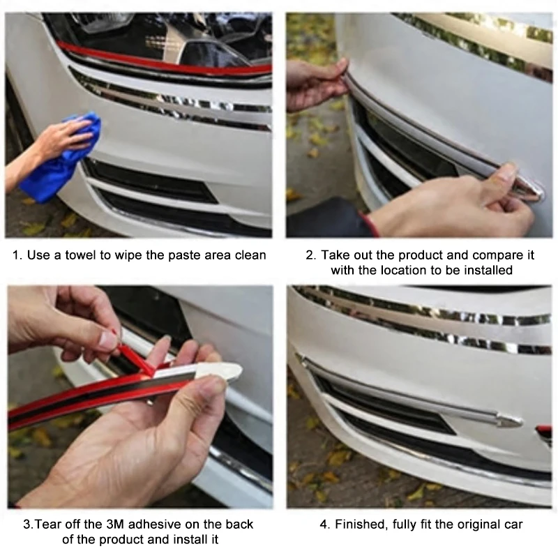 4 шт./компл. серебро хром бампер угловой край гвардии протектор Защитная Авто