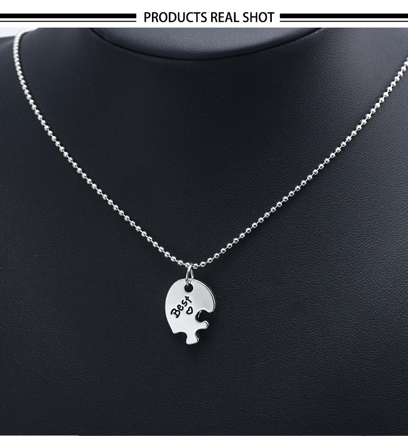 3 Pieces / Set Fashion Best Friends Forever Heart Shaped Pendant Unisex Necklace Commemorative Friendship Gift Dropshipping BFF