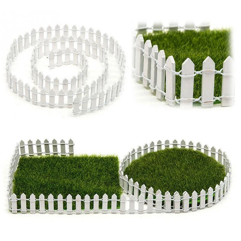 

5cm Miniature Mini Wood Fence DIY Dollhouse Fairy Garden Micro Plant Pot Decor Bonsai Decoration Crafts Ornament Figurines