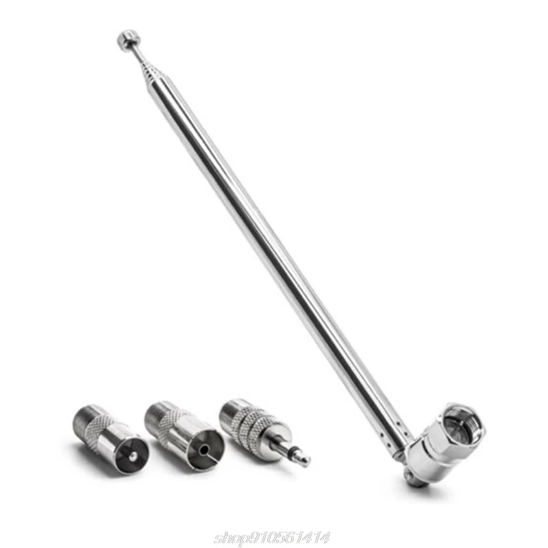 

Telescopic Antenna Stretch Length 29.53'' F Plug F Type Female Plug Connector with Adapter for TV Table Top J09 21 Dropship