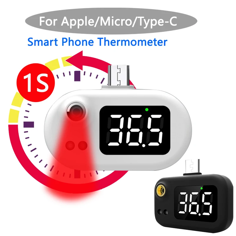 

For Apple Android Type-c Cell phone Thermometer Forehead Ear Non-Contact Portable Termometro Body Fever Temperature measure