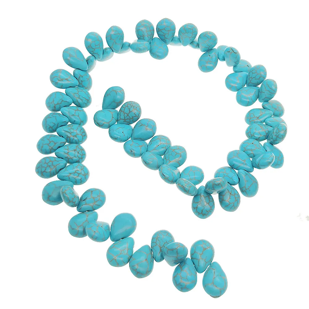 Бусины из натурального полудрагоценного камня бирюзовые плоские свободные 10 18 м
