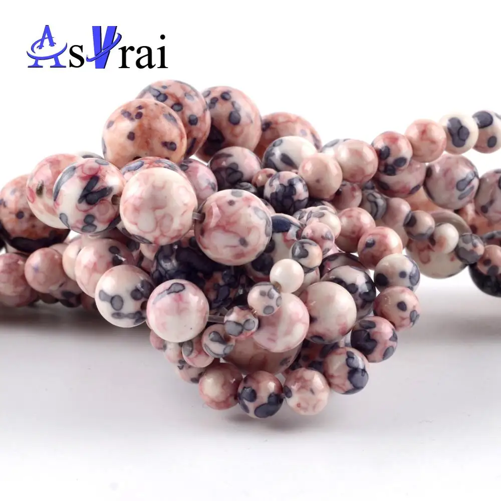 4mm-12mm Natural Light Pink Purple Strip Rain Stone Round Beads Spacer Loose For Jewelry Making Diy Bracelets Necklace 15&quot | Украшения