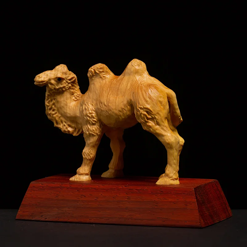 

Camel Animal Sculpture Boxwood Feng Shui Creative Chinese Home Solid Wood Decorative Carving Crafts Business Decoration