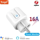 Умная розетка Zigbee 3,0 EU, 16 А, с функцией мониторинга энергии, беспроводное управление через приложение, разъем Type-F, совместим с Alexa, эхо, Google Nest
