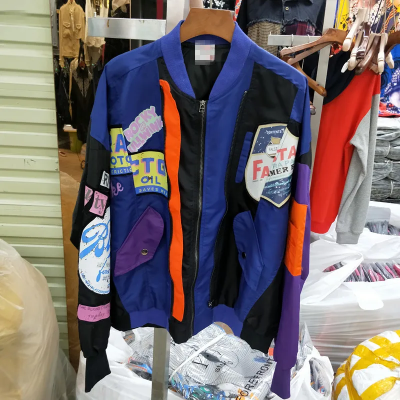 2020 корейская мода свободная куртка Английский алфавит маркировочный узор печать