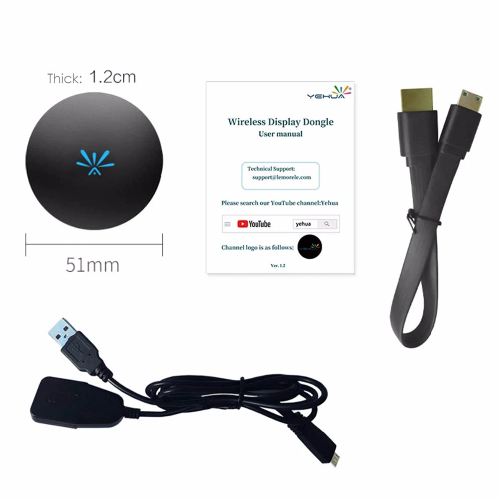 Беспроводной WiFi Видео Медиа адаптер стримерный приемник зеркальное HD мини