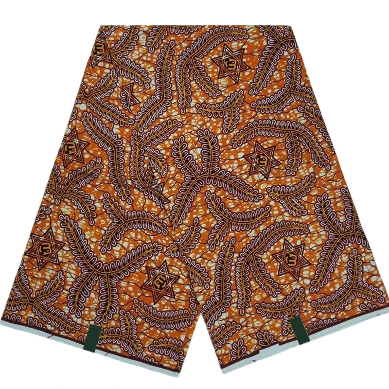 

New Style 6 Yards/lot Guarantee 100% Cotton Fabric African Wax High Quality Batik Ankara Real Print Fabrics For Sewing Wax-H0136