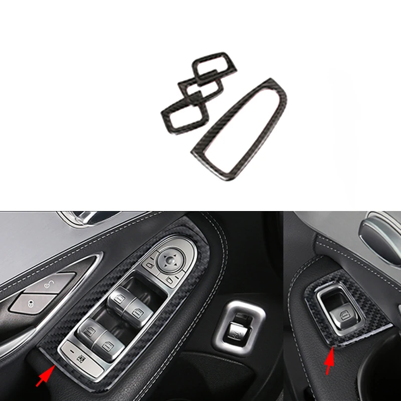 

Накладка на дверь и окно из настоящего углеродного волокна для Mercedes Benz C Class W205 2015-2017 и GLC Class X205 2016-2017