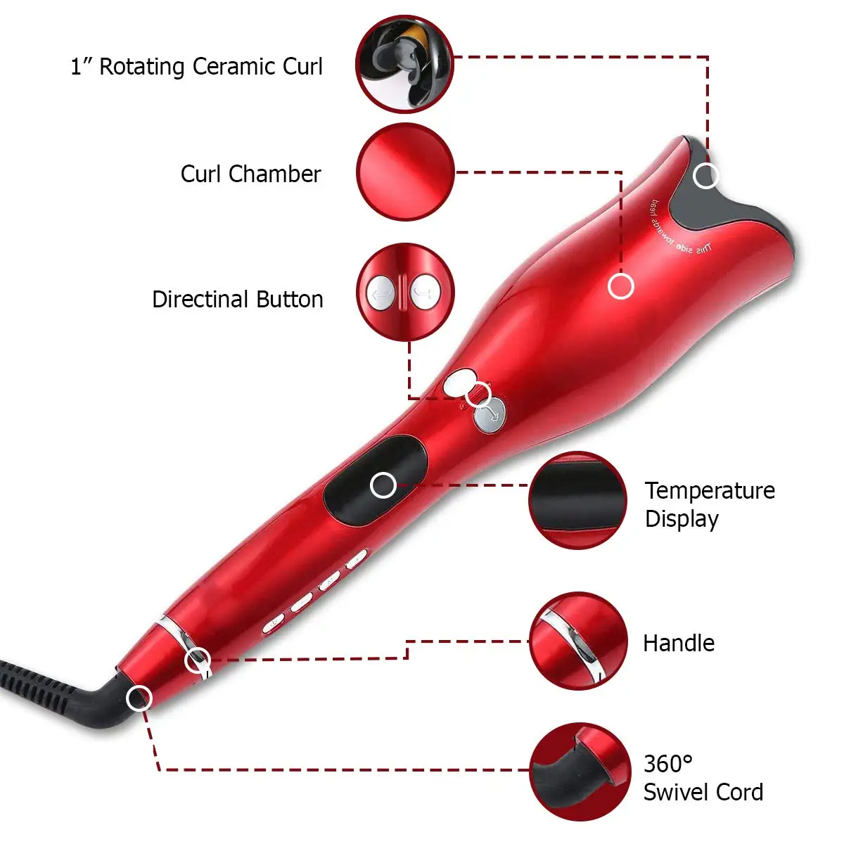 Automatic Hair Curler Auto Ceramic Curling Iron Rotating Wand Waver Crimper Styling Tools Large Corrugation | Красота и здоровье