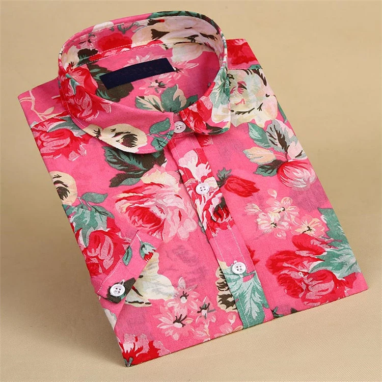 Женская блузка с коротким рукавом Dioufond белая принтом губ и цветочным в темно