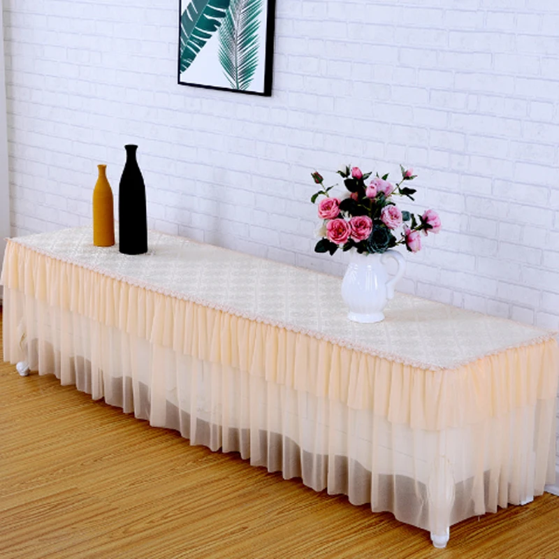 Coffee Table Tablecloth Lace Rectangular Living Room Dustproof Mat TV Cabinet Curtain Table Cloth Cover For Home