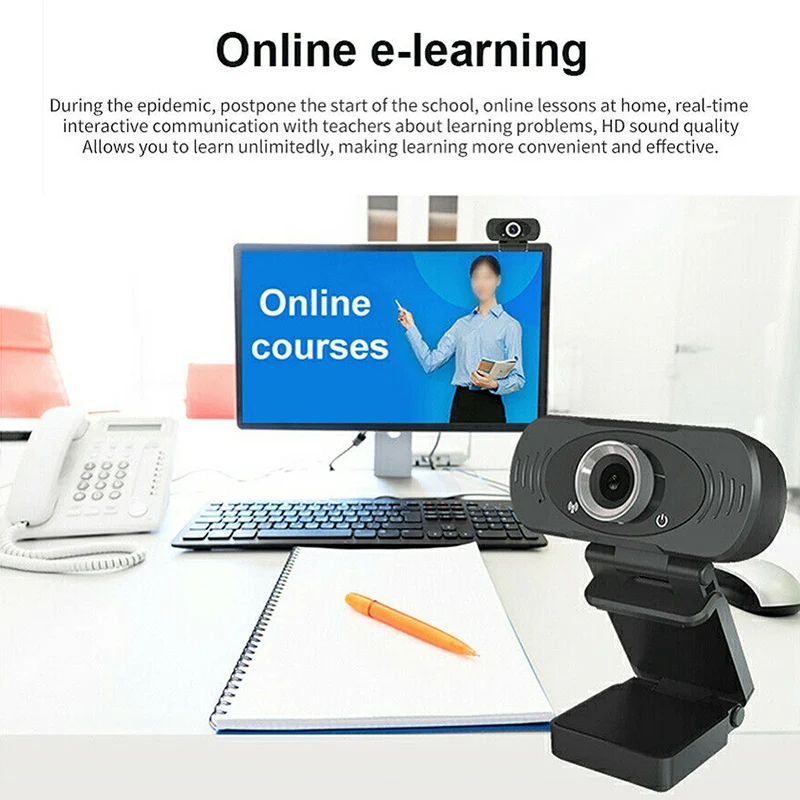 

USB HD Camera Webcam PC 1080P with Microphone for Video Call Conference Recording Office VH99