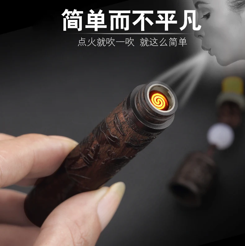 Резьба по дереву электронная дуговая Зажигалка USB подзарядка плазменная дуговая Зажигалка портативная ветрозащитная беспламенная Зажигалка гаджеты