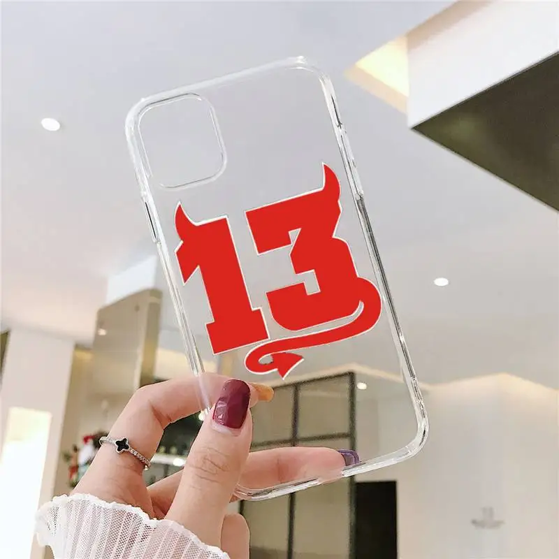 

Lucky Number 13 Phone Case For iphone 12 11 8 7 6s 6 5 5s 5c se plus mini x xs xr pro max Transparent soft