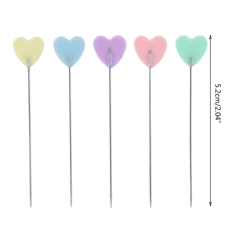 

200pcs Heart Dressmaker Pins Needles Jewelry Making Tools Beading Pin DIY Quilting Sewing Accessories