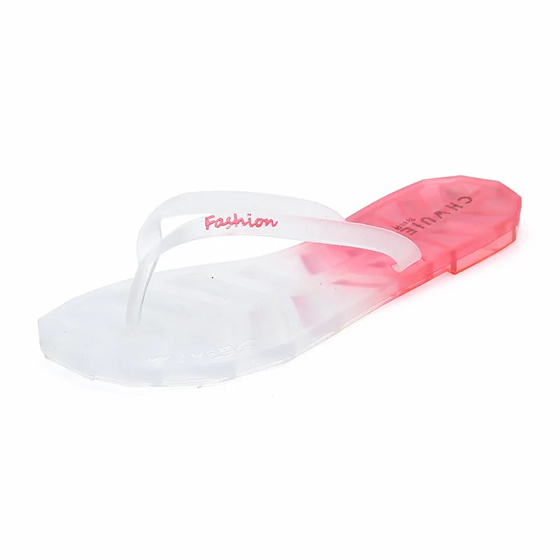 

Women Jelly Slippers Flat Clear Beach Flip Flops Summer New 2021 Flat Lady Fashion Soft Yellow Shoes Beach Sandals Wholesale
