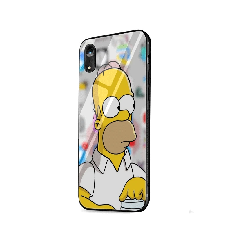 Чехол для телефона стекло iPhone 11 Pro X XS XR Max 6 6s 7 8 Plus 5 5S чехол Барт Симпсон Забавный