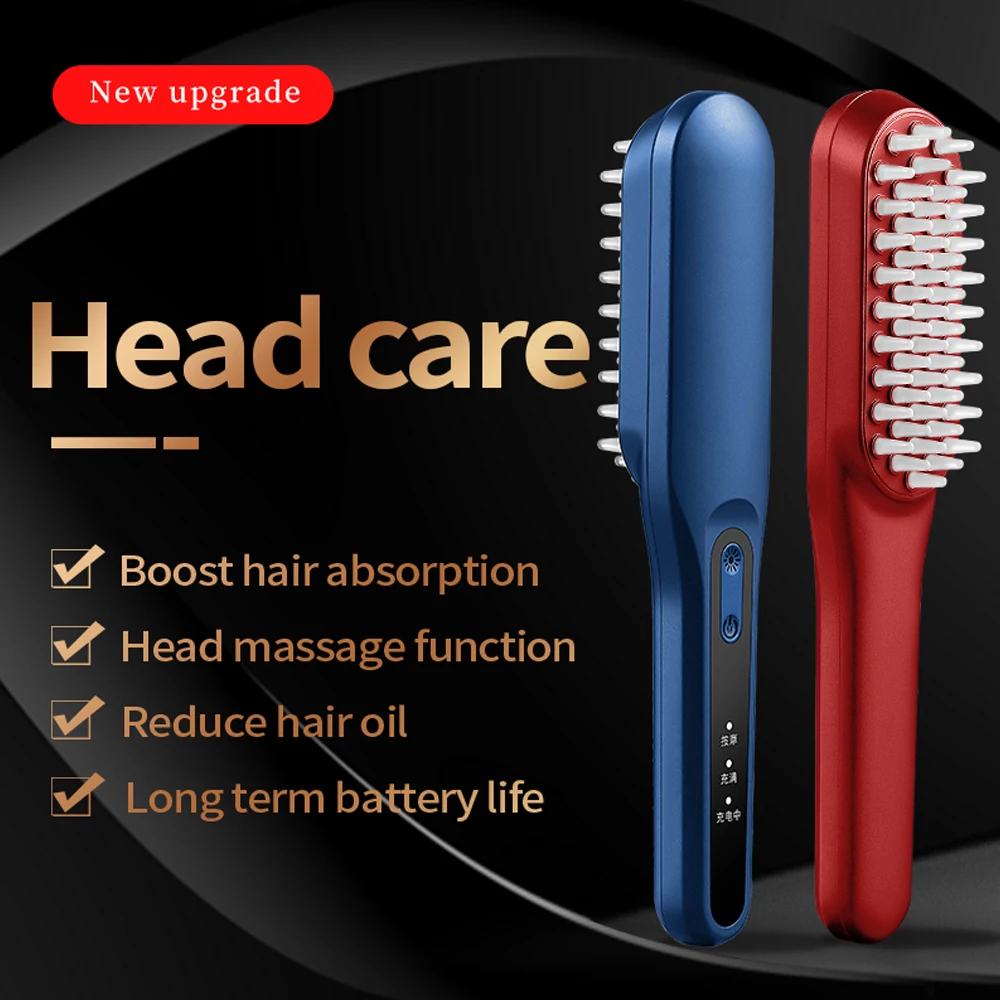 

Negative ion Phototherapy Massage Comb Electric Scalp Massager Head Acupuncture Brush Headache Stress Relief Light Therapy Preve