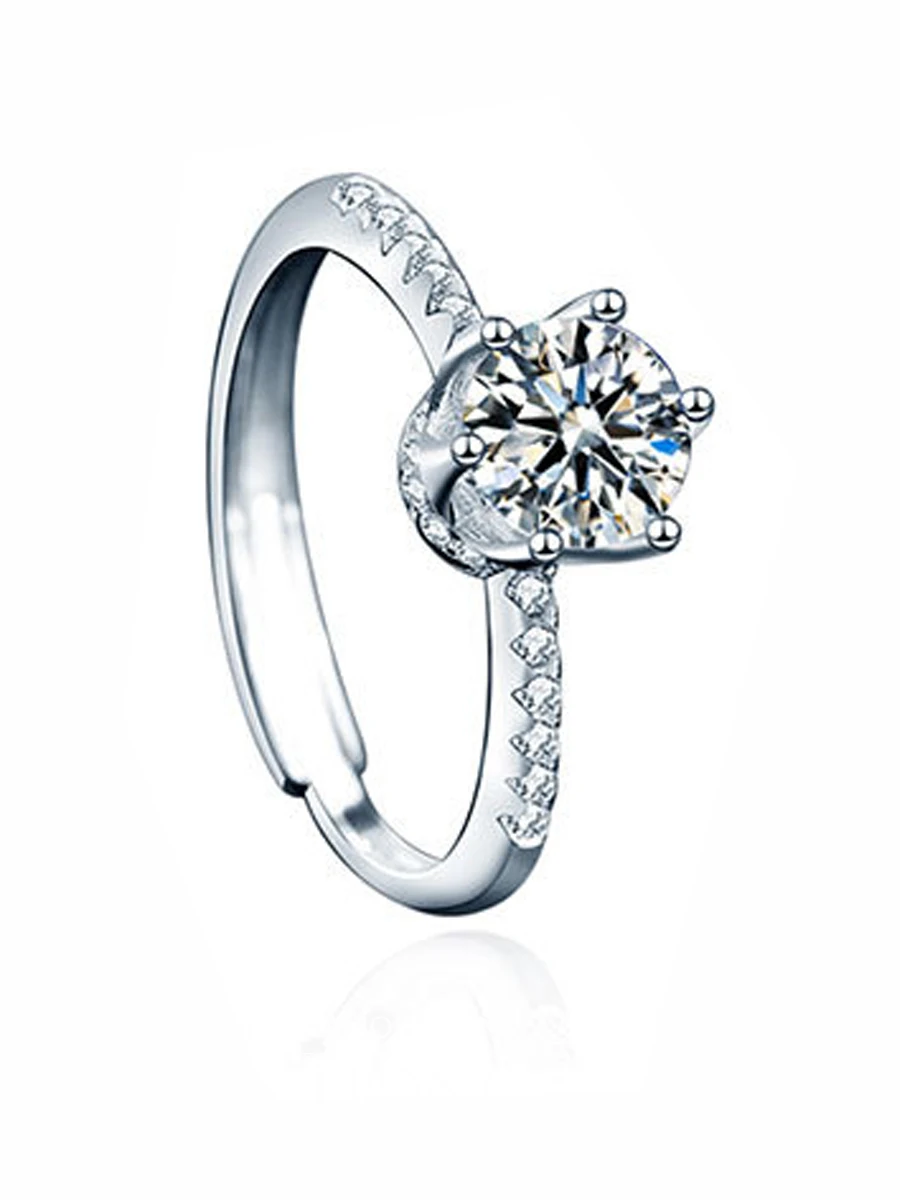 

Simple couple moissanite ring in 925 sterling silver. Hot sale, popular style, banquet gift