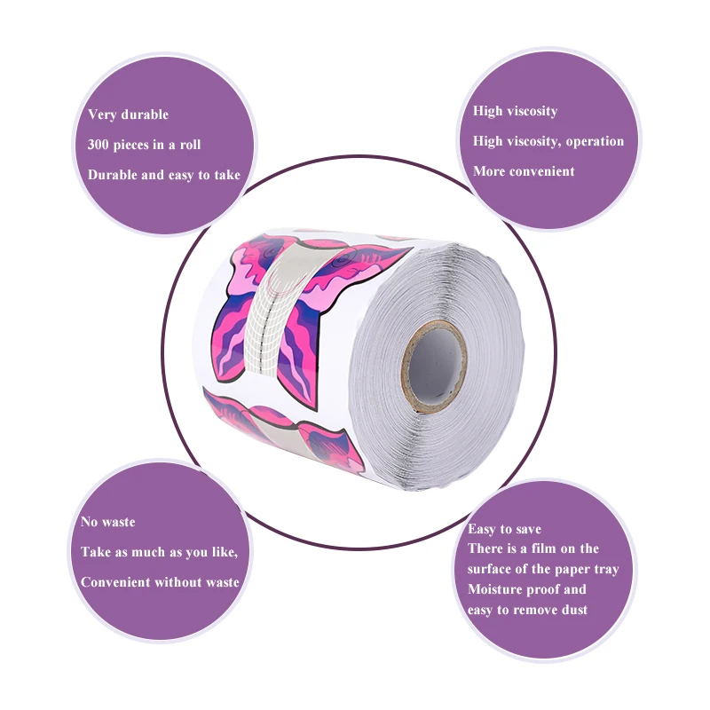 Бумажный поднос для ногтей 100 шт./пакет французская маникюрная наклейка защитный