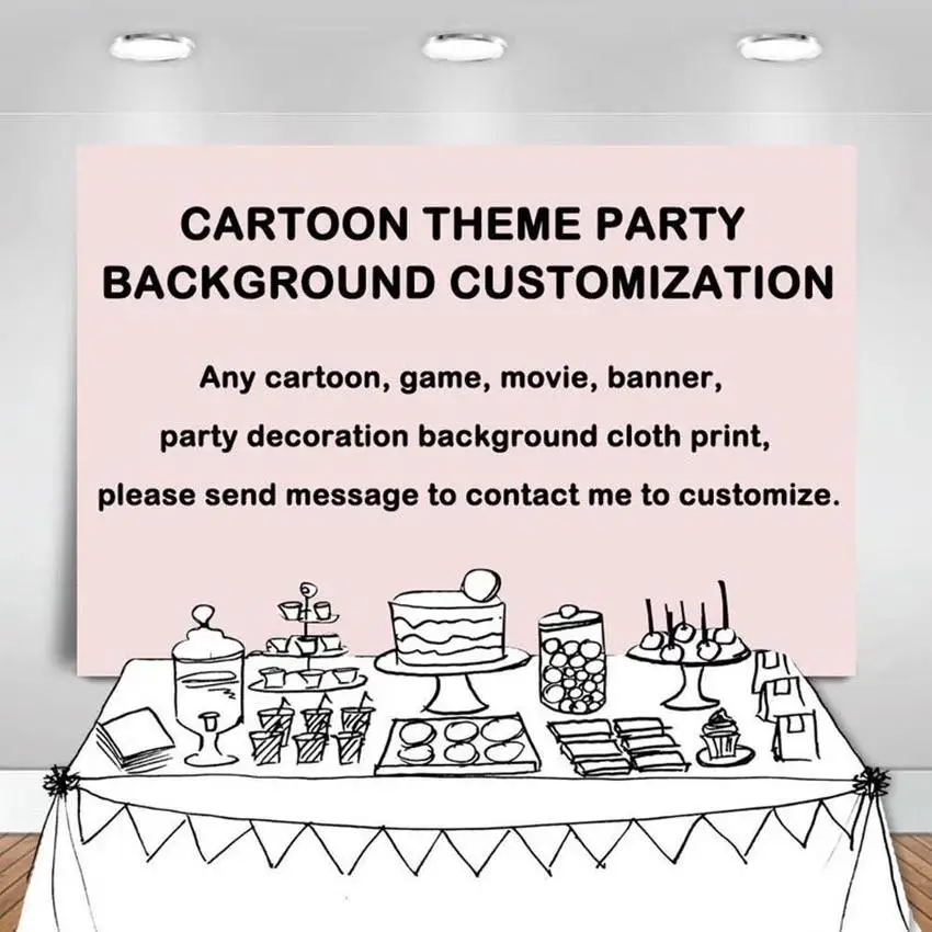 

Cartoon Mouse Party Backdrops Decor Cake Table Background Wall Cloth Birthday Party Decoration Layout For Studio Photography