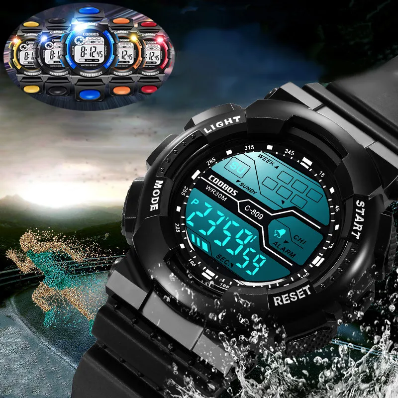

COOBOS Boys Girls Sport LED Digital Watch Electronic Multifunction Luminous Gift For Men Wristwatch Fitness Watches Saat Erkek