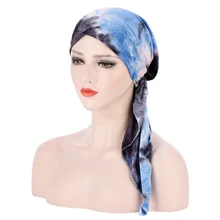 Helisopus turbante de terciopelo musulmán para mujer, gorros de quimio preatados, pañuelo para la cabeza, accesorios para Hijabs contra el cáncer, novedad (4)