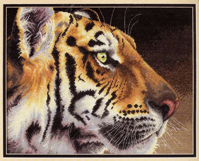 

MM Lovely cross stitch kits Counted Cross Stitch Kit Regal Tiger Head Rare Beauty dim 35171