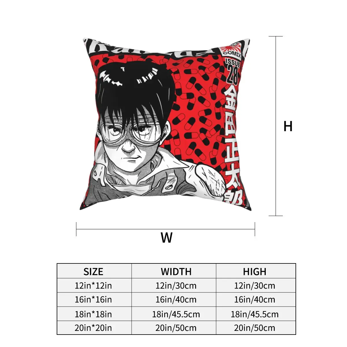 

Shotaro Kaneda Akira Pillowcase Soft Polyester Cushion Cover Decoration Capsules Neo Tokyo Throw Pillow Case Cover 40*40cm