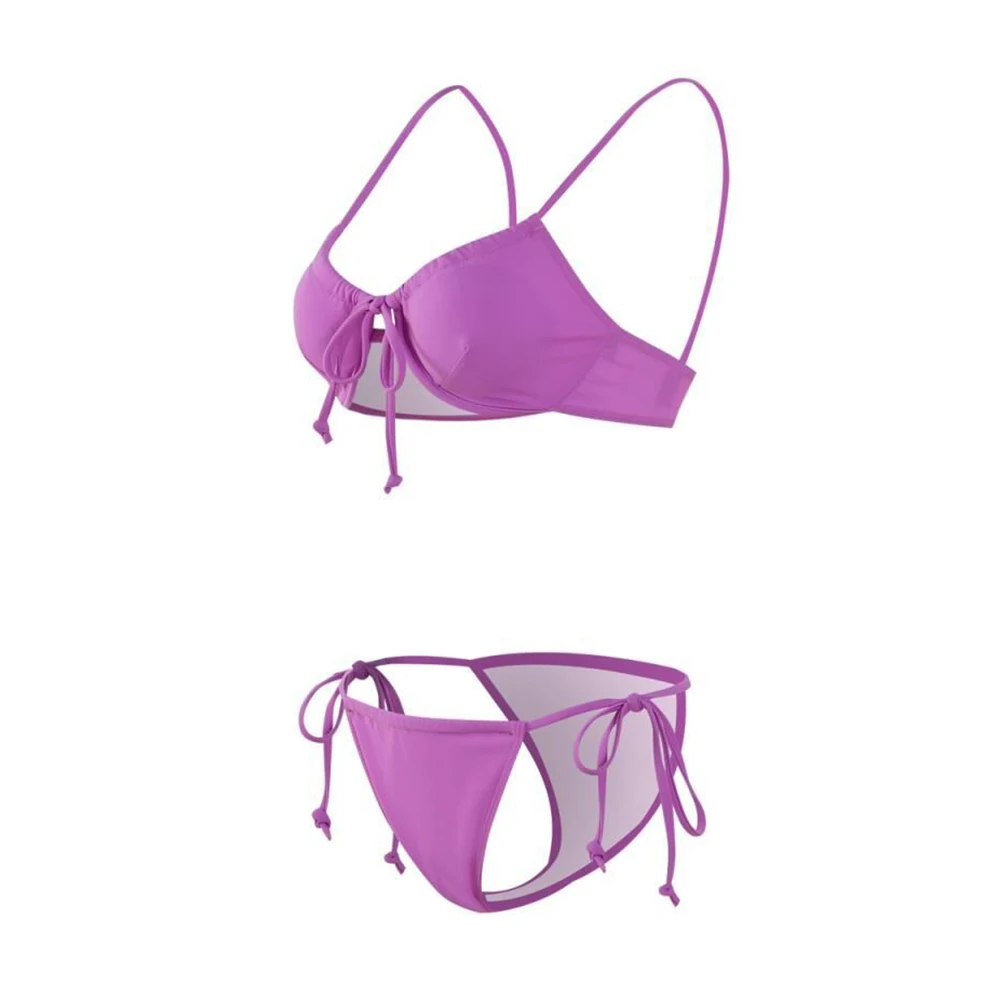 Новинка 2020 соблазнительное бикини Женский однотонный дизайнерский комплект