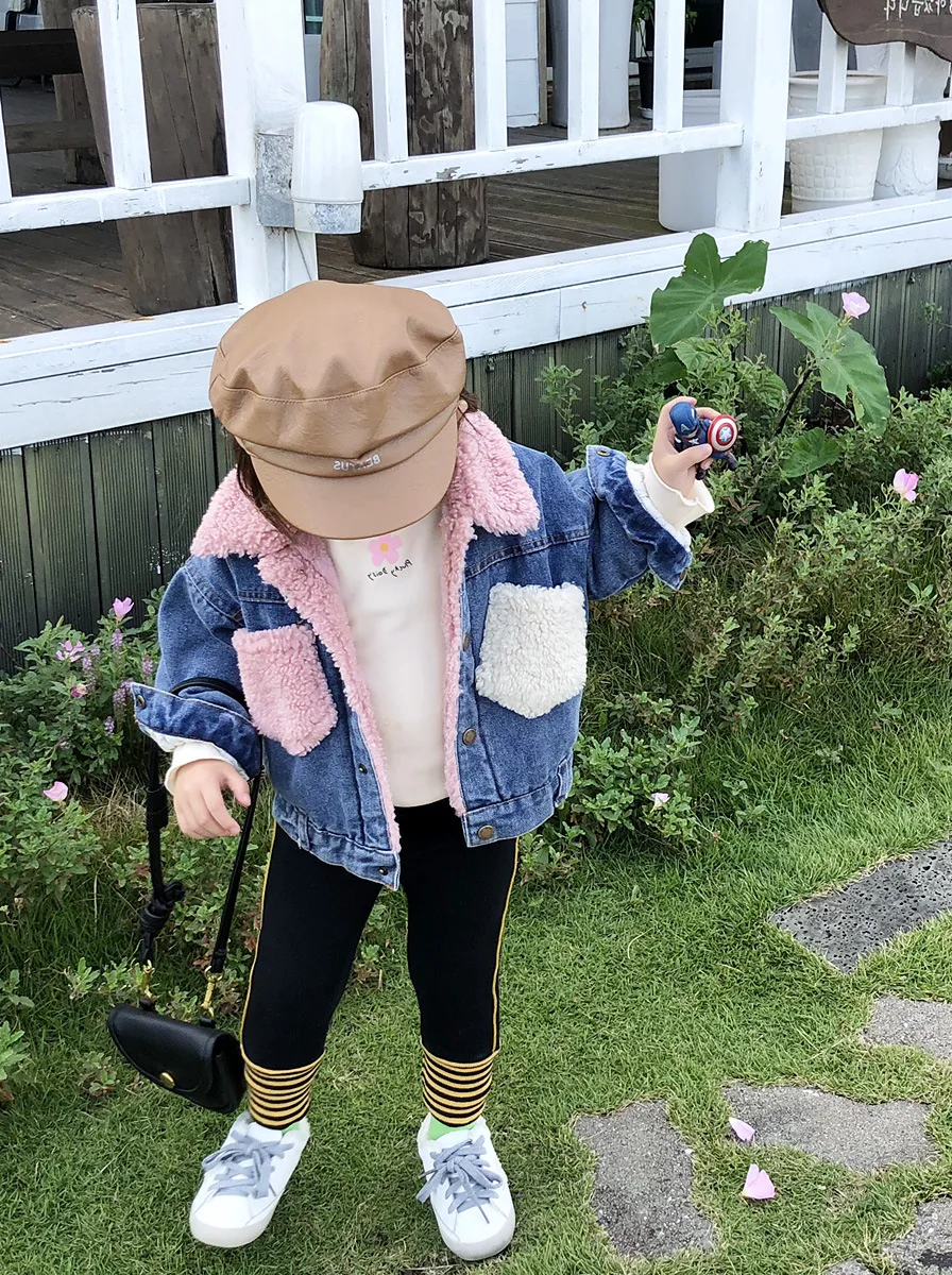 2019 Baby Girl Boy denim coat cashmere inside Girls Kids winter thick warm Tops coats Jackets Children Clothes | Детская одежда и