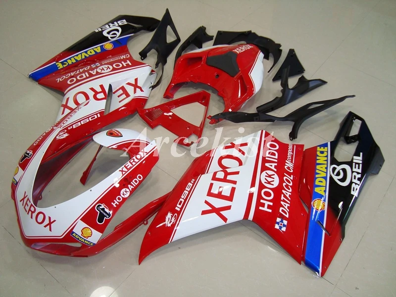 

New ABS Whole Fairings kit Fit for Ducati 848 evo 1098 1198 2007 2008 2009 2010 2011 07 08 09 10 11 Bodywork set white red ok