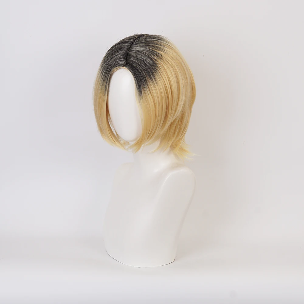 Anime Haikyuu!! Kenma Kozume Cosplay Wig Short Yellow Costume Wigs Halloween Costumes Hair wig Cap High School Volleyball Club |
