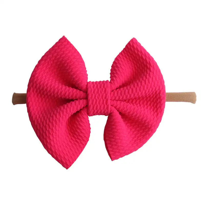 14 1 шт., нейлоновая повязка на голову для маленьких девочек, мягкие Однотонные эластичные банты для волос, винтажные аксессуары для волос, аксессуары для волос для девочек, украшение на голову - Цвет: 14
